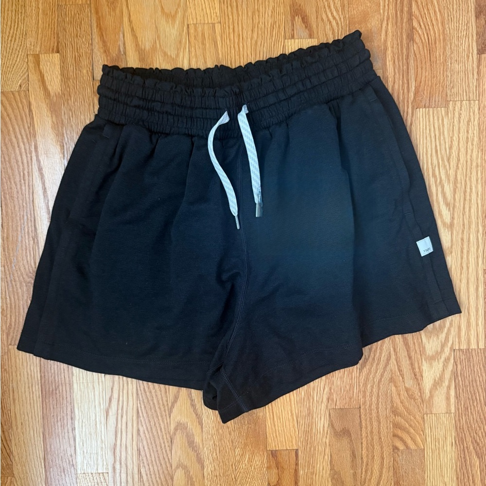 Vuori Black Athletic Shorts with White Drawstring